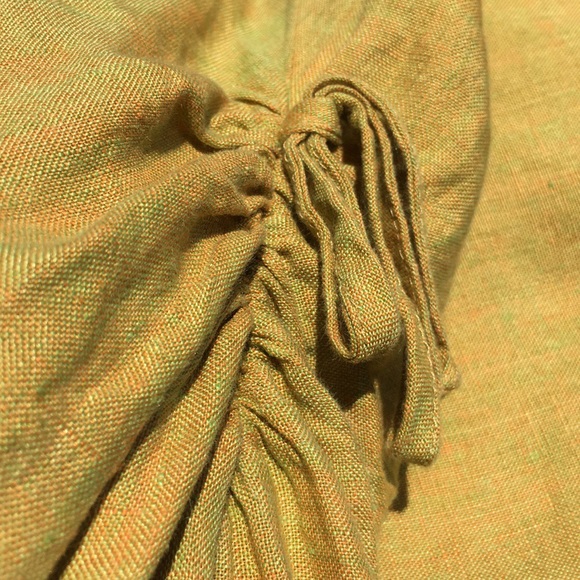 Linen Set Yellow Crop Top Maxi Skirt S Quirk - Picture 5 of 6